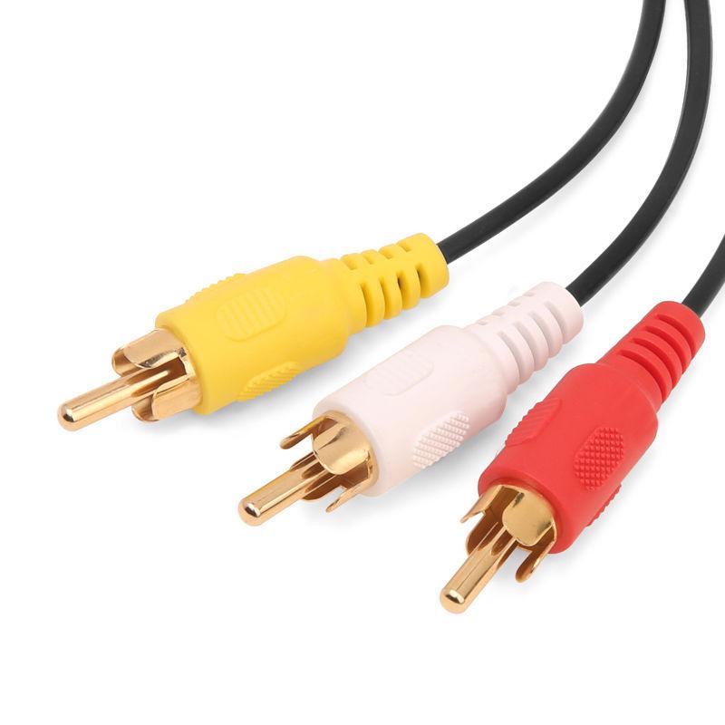 3.5mm Audio Line Cable 1M Stereo Jack Male to 3 RCA Male Aux Cable For PC DVD TV VCR MP3 Speakers Laptop Video Audio Cable Cord