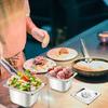 12 Set 1/6 Size Stainless Steel Hotel Pans With Lids 4" Deep Steam Table Pan Food Pan Lid With Handled Catering Food Storage Met