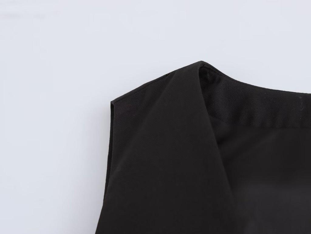 2025 Spring European & American Style French Silk Satin Sleeveless Women's Vest Set