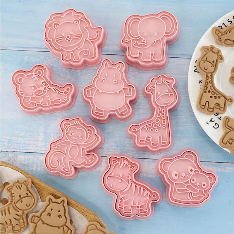 8Pcs Forest Animals Cookie Cutter Set Giraffe Cookie Molds for Baking & Fondant Decorations Baking Tool Baking Pastry Mold