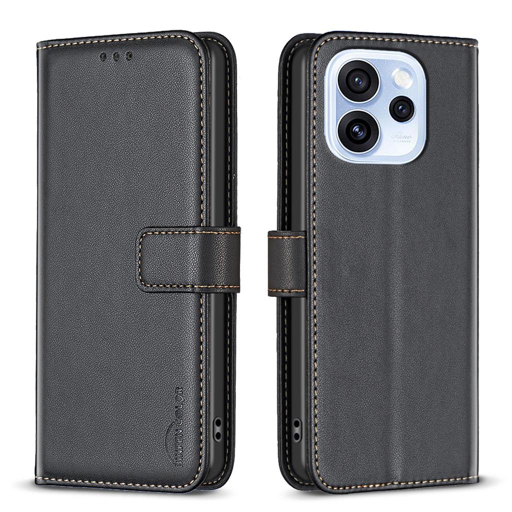 Pro pouzdro na telefon Oppo Reno15 F 5G BINFEN COLOR BF17 Peněženka Folio Sklopný Kožený Kryt