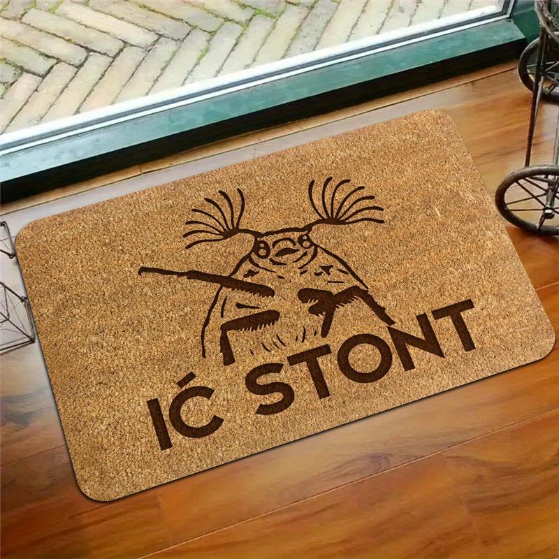 Funny Creature Pattern Doormat, Humorous Text Entryway Rug, Durable Washable Floor Mat for Apartment and Home 40x60cm