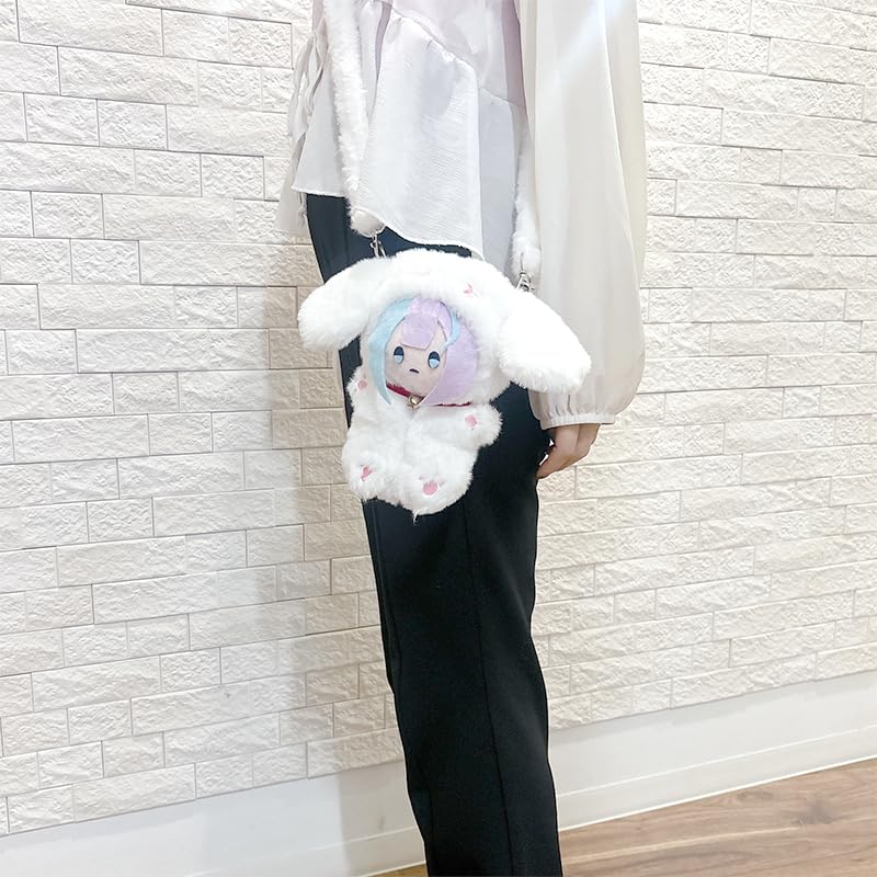 Fluffy stuffed animal costume with shoulder strap [for 15cm] White (Rabbit) Stuffed animal costume Stuffed animal g.triger Oshi Stuffed animal