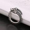 Adjustable Open Ring Men Women Vintage Punk Dinosaur Fossil Skull Design Sterling Geometric Statement