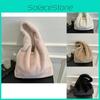 Modern Medium Plush Tote Bag In Black White Khaki And Pink Colors For Trendy Outfits