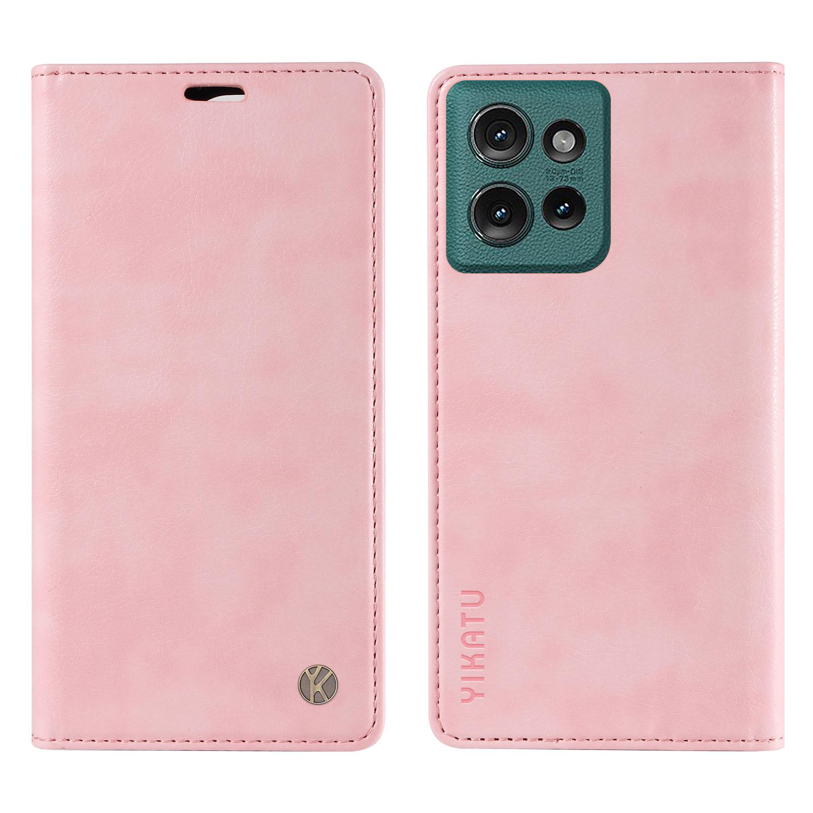 

YIKATU YK-006 Чехол-кошелек для Motorola Edge 50 5G с текстурой личи, Магнитный, Автоматически всасывающий E