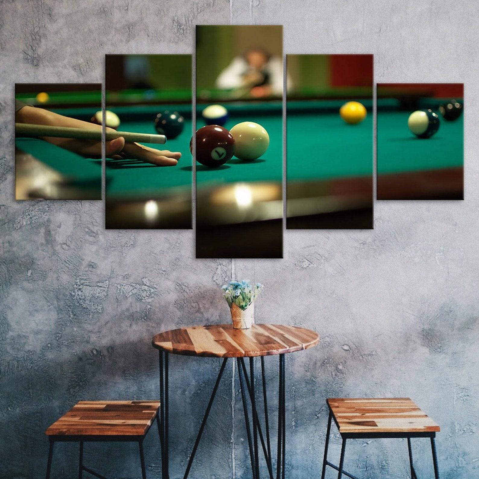 

Billiards Balls Canvas 5 Piece Five Panel Wall Print Modern Art Poster Picture Home Decor Gift For Him For Her 20X35 20X45 20X55CM