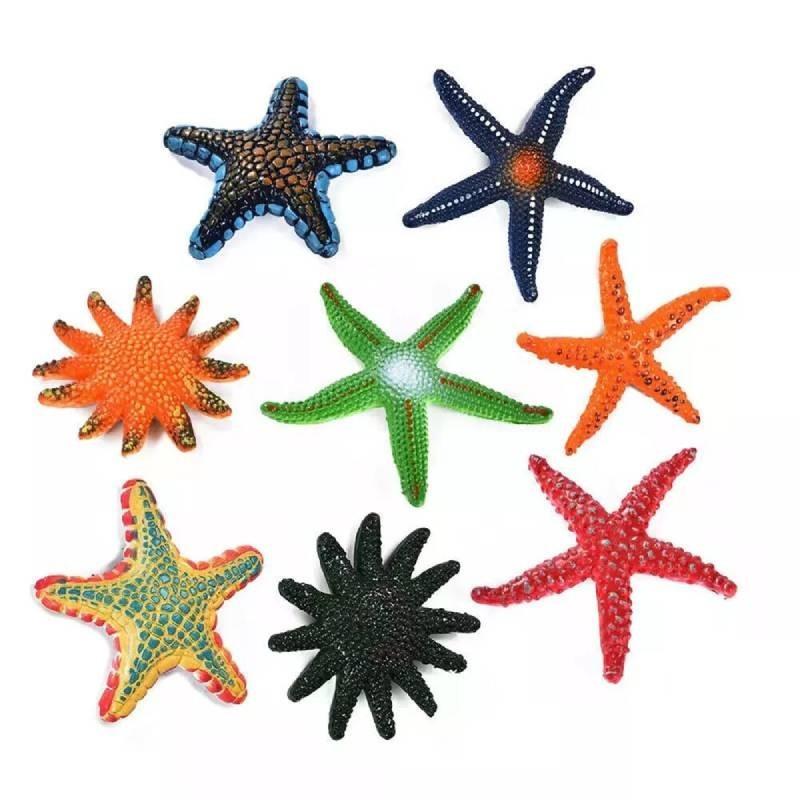 Authentic Sea Star Animal Models For Kids Educational Beach Toys Colorful Pvc Set