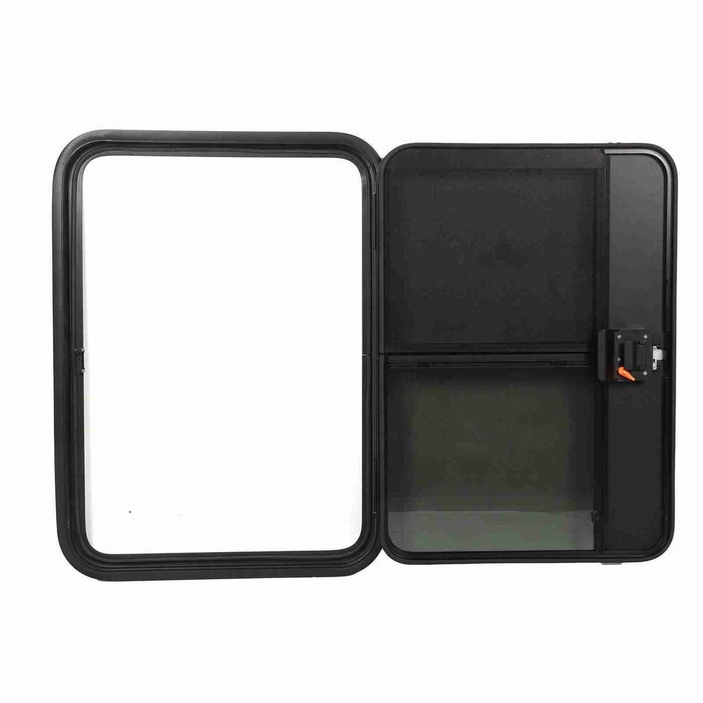 RV Door Tear Drop Tempered Glass Tinted Sliding Window Full Sealing Camper Trailer Door with Insect 