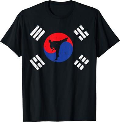 NEW LIMITED Korean Martial Arts Taekwondo South Korea Flag Vintage T-Shirt