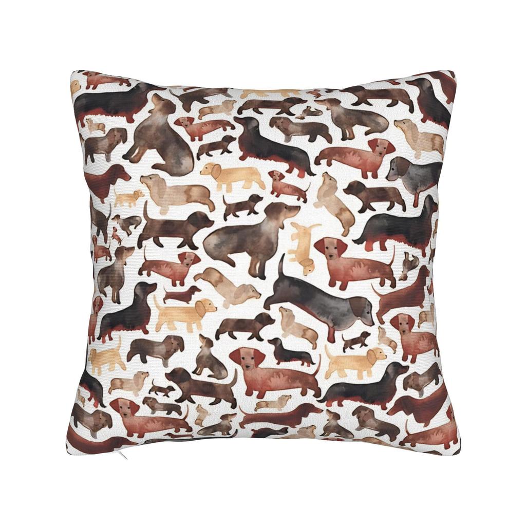 Black and Brown Dachshunds Pattern Pillow Cover  Morden Pillow Case For Sofa Home Decoration Comfy Pillowcases Gift
