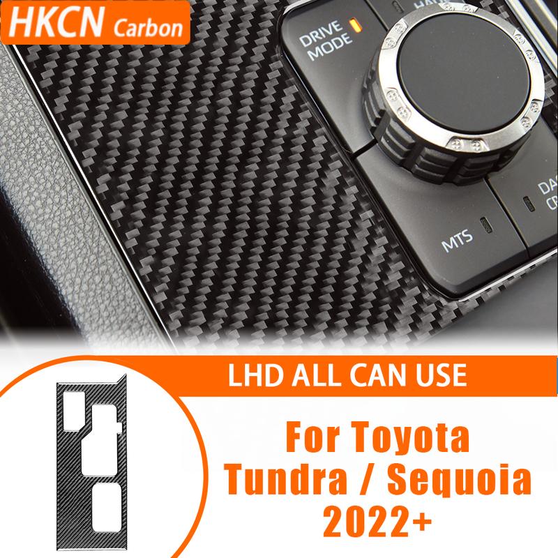 For Toyota Tundra Sequoia + Car Accessories Carbon Fiber Center Gears Shifter Panel Interior Cover Trim Sticker Modification