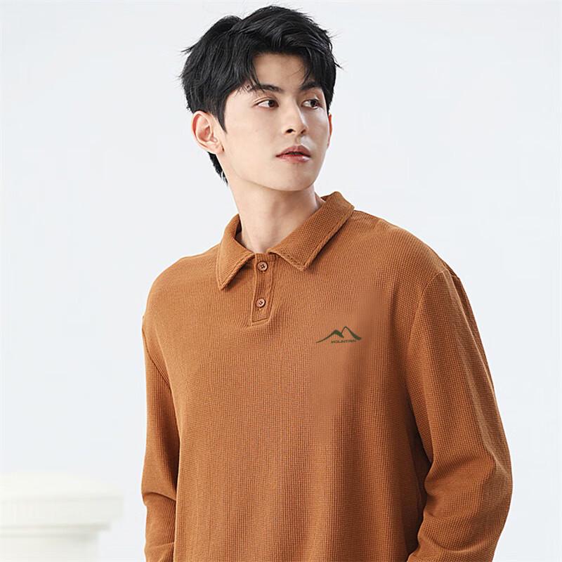 Baleno S&K Men's Waffle Knit Long Sleeve Polo Shirt