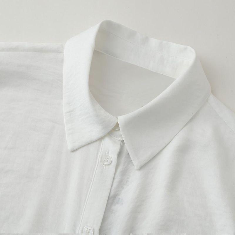 Kaslead New Arrival Women's Fashion Style Bow Tie Drape Loose Long Sleeves Lapel Casual Shirt 2298057