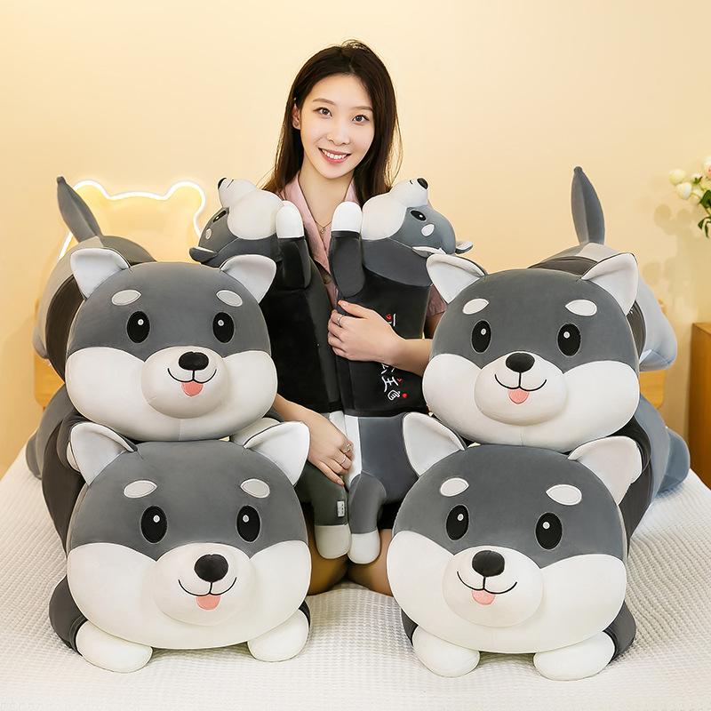 Cute husky plush pillow doll toy, leg pillow, nap artifact, bedside ornament, birthday gift.