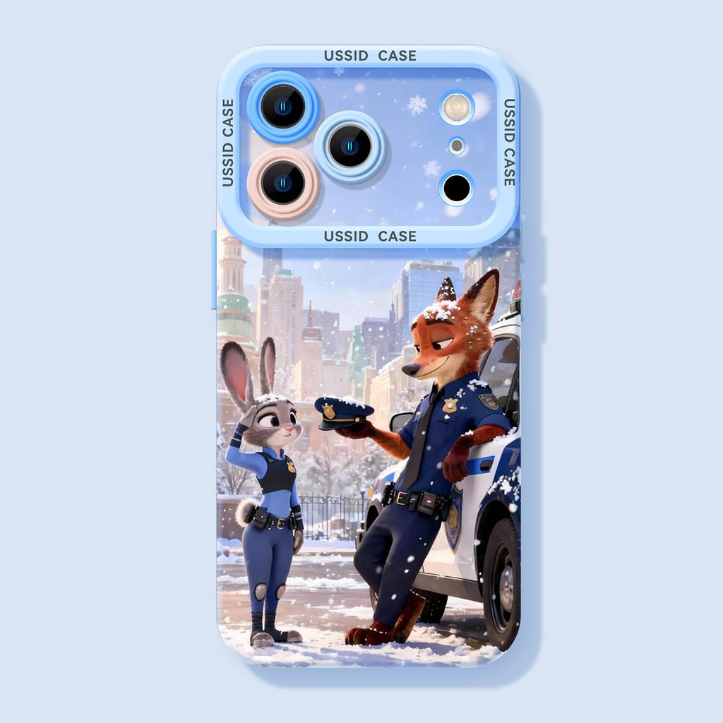 Winter Fox Rabbit Applies Apple 17 Silicone Soft 16promax Couple 15 Zootopia 14 Mobile Phone Case
