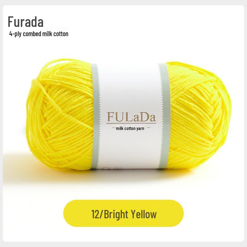 Baby 4-fädig gekämmte Milchbaumwollgarnknäuel zum Handstricken & Häkeln - DIY Puppe, Pullover, Schal Materialpaket