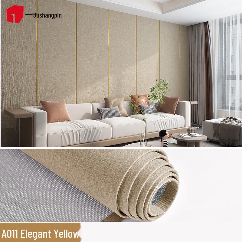Самоклеящаяся плотная стеновая ткань из льна Yijushangpin 0.65m x 2.8m (4 Rolls)