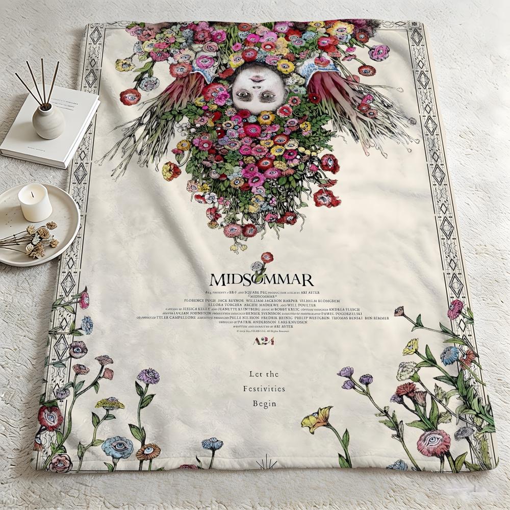 Movie M-Midsommar-r Throw Warm Soft Flannel Blanket, Multi-use for Sofa Bed Camping Travel Nap