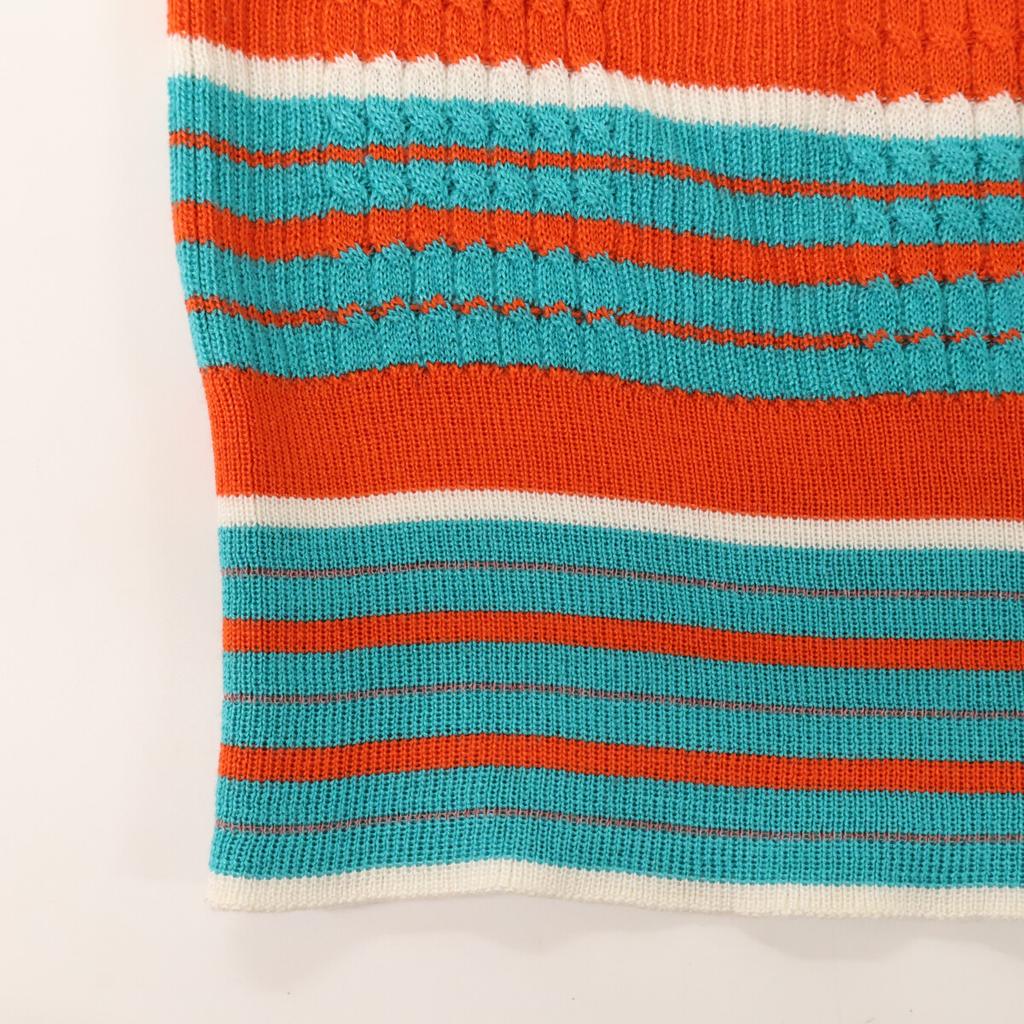 FENDI Border Pattern FZY754 A60P 2018 Made Bottleneck Knit tops 38 Blue/OrangeUsed