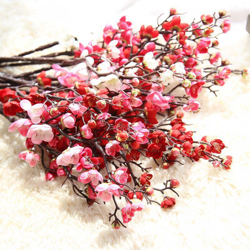 Artificial Flowers Plum Flower Artificial Plants Tree Branch Silk Flowers for Home Party