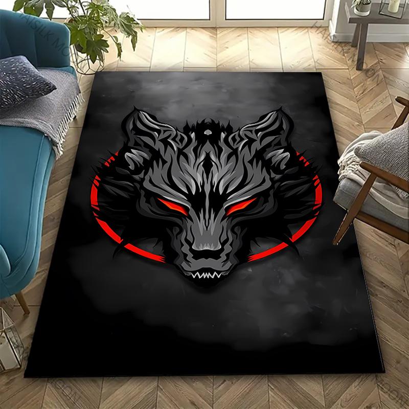 New Arrive!Dark Wolf Head Personality Trendy Cool Carpet Living Room Bedroom Entrance Door Mat Sofa Home Decor Carpet Picnic Rug