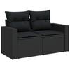 Garden Sofa Set with Cushions 13 pcs Black Poly Rattan
