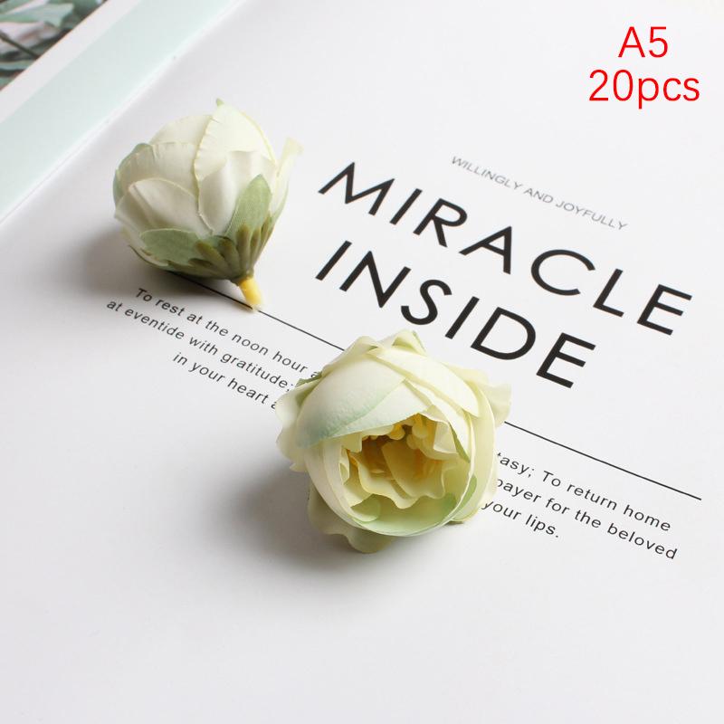 

20Pcs Style Artificial Silk Flowers Heads Wedding Decoration Diy Manual Wreath Small Craft Fake Flower