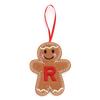 Gingerbread Man Ornaments Initial Alphabet Monogram Gingerbread Hanging Ornament Family Name Letter Xmas Tree Decor