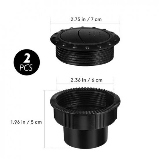 2Pcs 60mm Dashboard Air Vent Outlet AC Deflector Side Roof for Car RV ATV