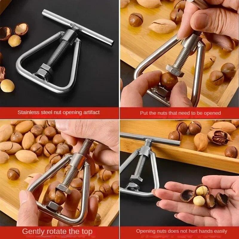 Multifunkční ruční otvírák na ořechy Cracker Kuchyňské nářadí na ořechy Nerezová skořápka na ořechy