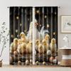 2 Pcs   Filtering Curtains (excluding Rods   Non-movable   Without Batteries) Farmhouse Chickens and Rooster (2) for Use In