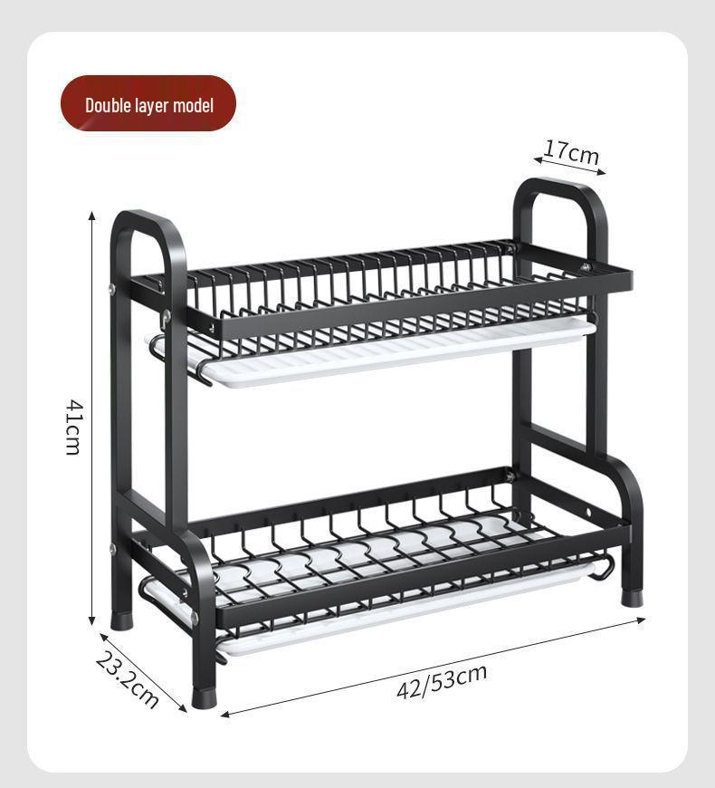 Multifunctional Kitchen Dish Rack: Countertop Draining Rack with Chopstick and Knife Holder for Dish Cabinets