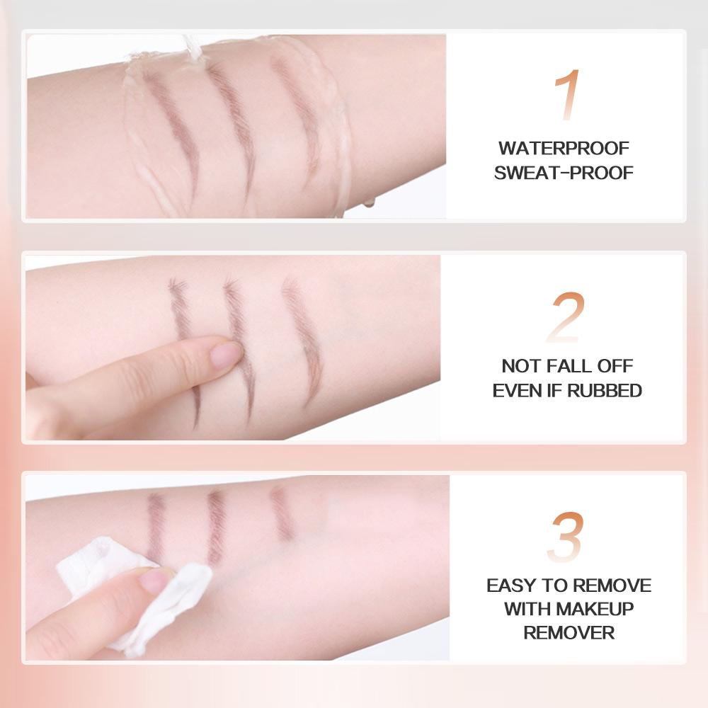 GECOMO Cienki i gładki pisak do brwi z czterema końcówkami Długotrwały Naturalny Dziki Wodoodporny Dolna rzęsa Kobieta