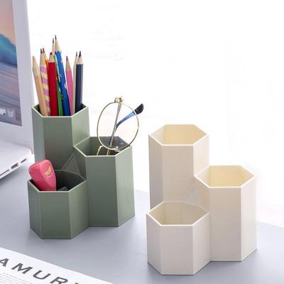 Simple Frosted Honeycomb Pen Holder Large Capacity Multi-Functional Desk Stationery Storage Box Office Accessories