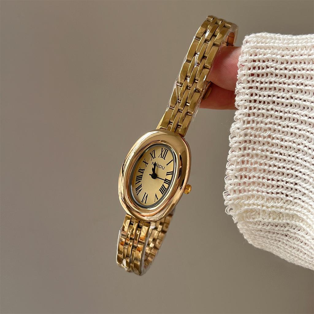 Supply Bathtub Oval Watch Women'S Exquisite Medieval Small Gold Watch Quartz Women'S Watch
