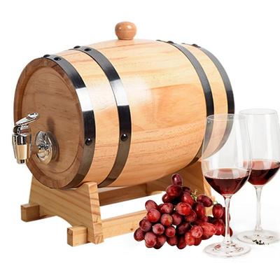 1L Drewniana Beczka na Wino Vintage Dąb Akcesorium do Domowego Warzenia Keg na Wino Duży Pojemnik do Przechowywania Dozownik do Tequili Wina Whiskey
