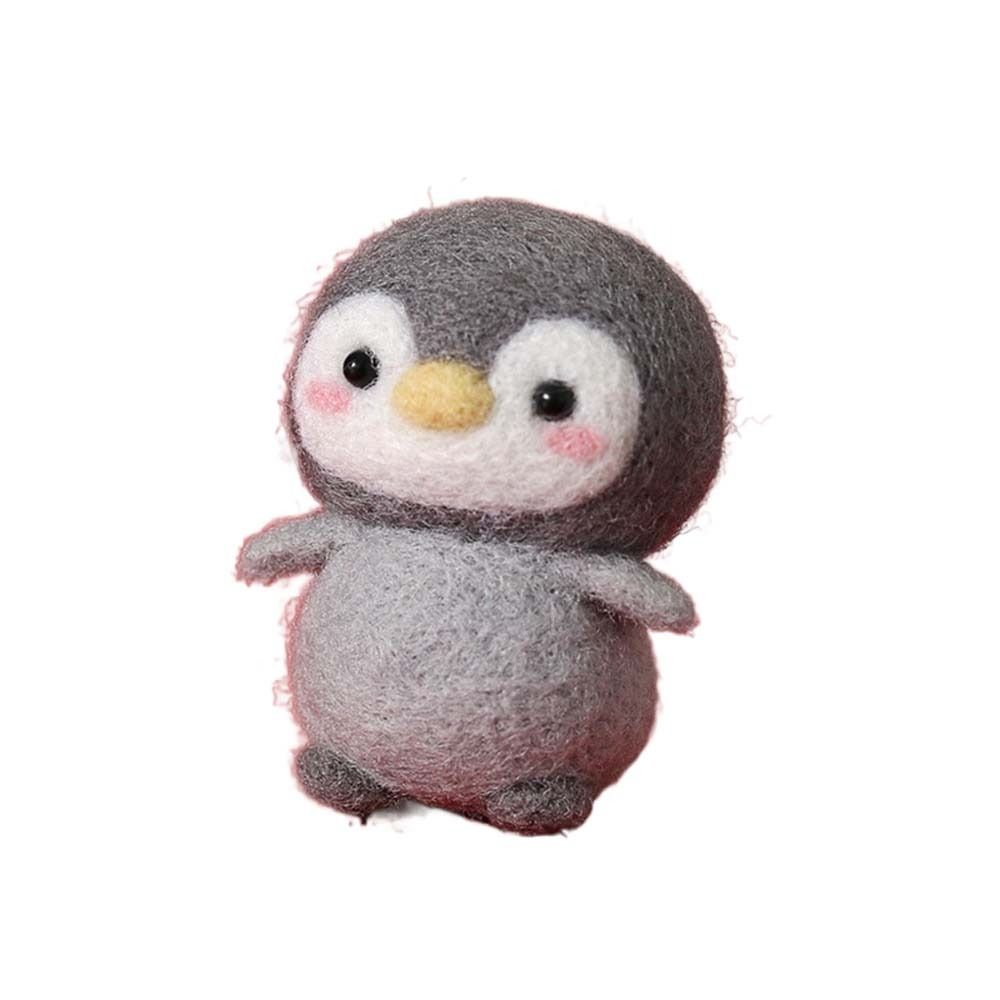 Toys Beginner Material Kit Penguin Wool Needle Felt Kit Unfinished Felt Kit Penguin Cartoon Toy