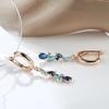 Vintage Temperament, Colorful Zircon Earrings, Women's Personalized and Fashionable Rose Gold Earrings