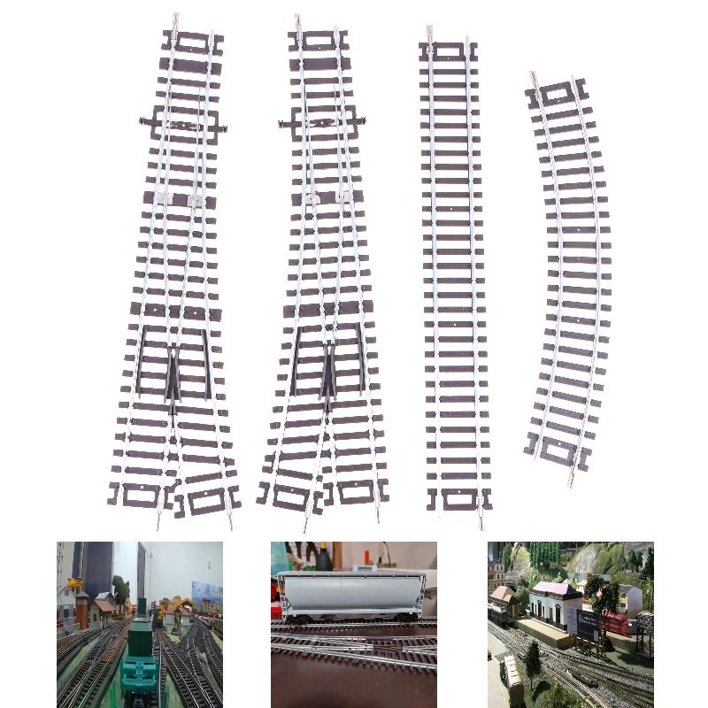 Ho Scale 1/87 Model Train Track Ho Gauge Railroad Track Straight Curved Switch Track For Diorama Sand Table Diy Scenery Layout