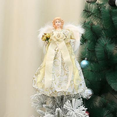 Angel Plush Wings Ornaments Christmas Tree Topper Star Holiday Decoration for Home and Store Festive Celebrations