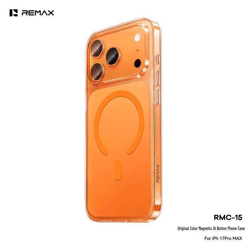 REMAX Ruiliang Original Magnetic Button Transparent Anti-fingerprint Drop-proof Phone Case for 17 iPhone 17 Pro Max