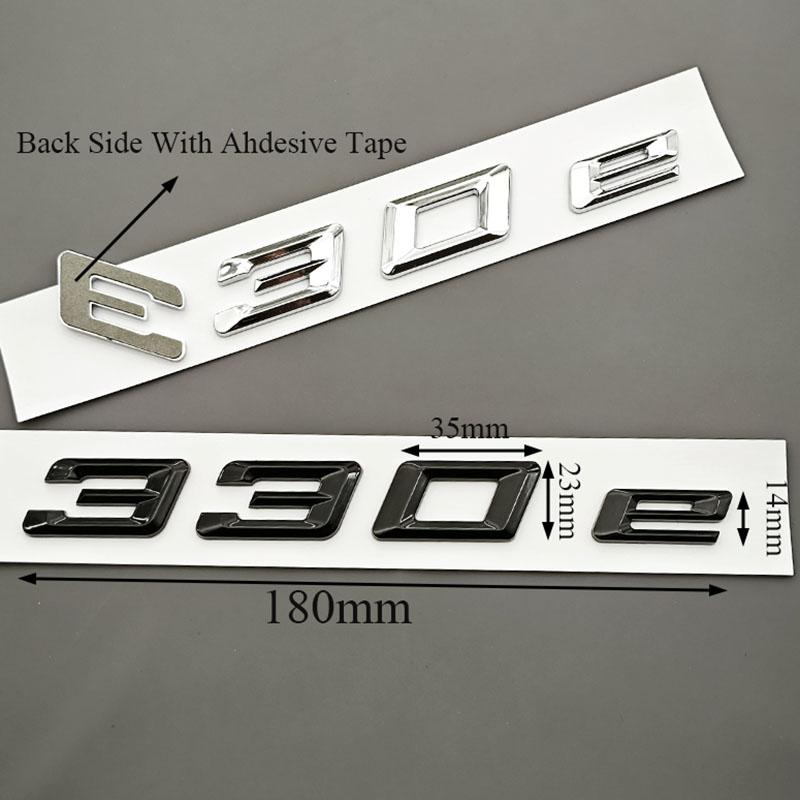 NOVÉ 3D ABS Chrom Černé Auto Písmena Logo 330e Zadní Kufr Znak Odznaky Samolepky Pro BMW 330e G20 G21 F30 F31 Vnější Doplňky