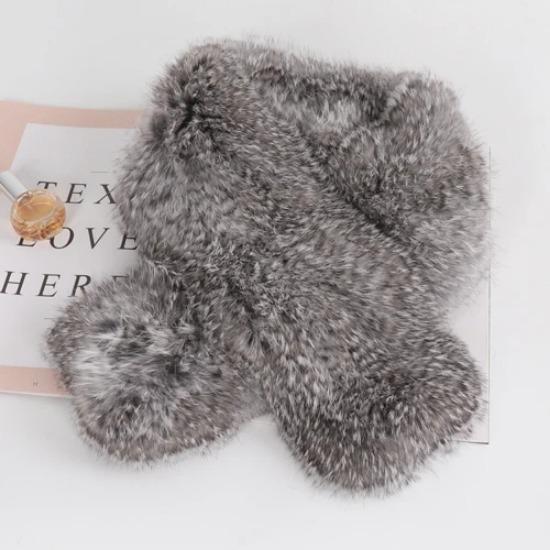 

New Women Winter Real Rabbit Fur Scarf Natural Warm Rabbit Fur Scarves Lady Knitted Real Rabbit Muffler Wholesale Retail 88cm x 12cm