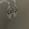 Exotic high-end fringed earrings, niche retro ethnic style earrings, French heavy industry bohemian earrings.