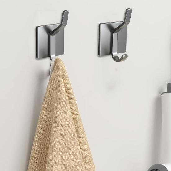 Wall Hanging Hook No Drilling Self-adhesive Anti-slip Waterproof Great Load Bearing Anti-rust Bathroom Clothes Towel Kitchen