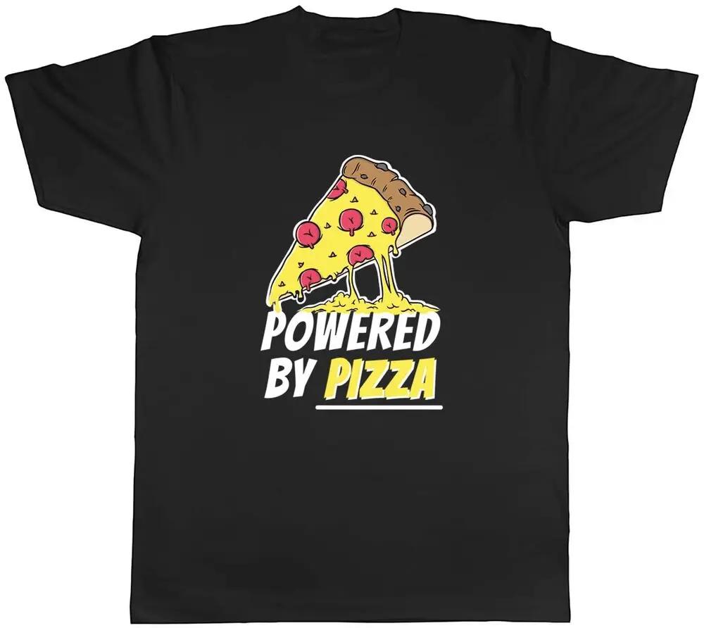 Pizza Lover Tshirt Mens Powered by Pizza Funny Unisex Tee... L