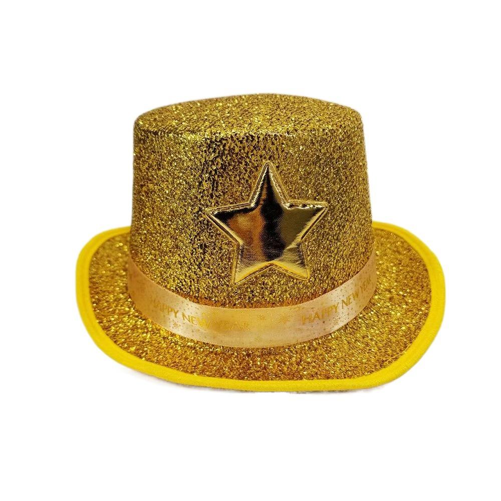 Wide Brim Shiny Jazz Hat Woolen Festival Party Cap Cool Suit Top Hat  Fashion Show
