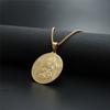 Men Golden Mary Mother of Jesus Round Medallion CZ Pendant Necklace Stainless Steel Virgin Mary Necklaces Jewelry