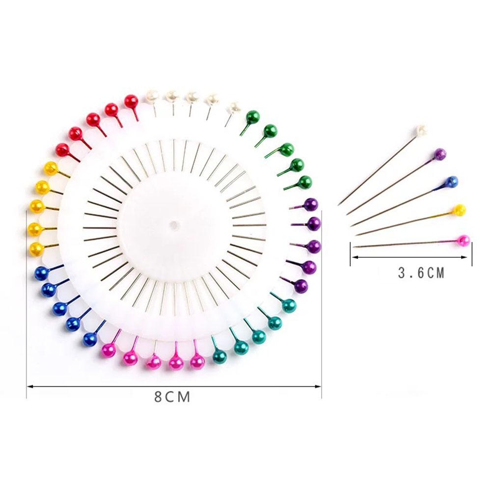 480 Pezzi 1,5" Spilli Colorati Rotondi Perla Testa Dritta Spilli da Sartoria & Cuscini Portaspilli Strumento per Artigianato